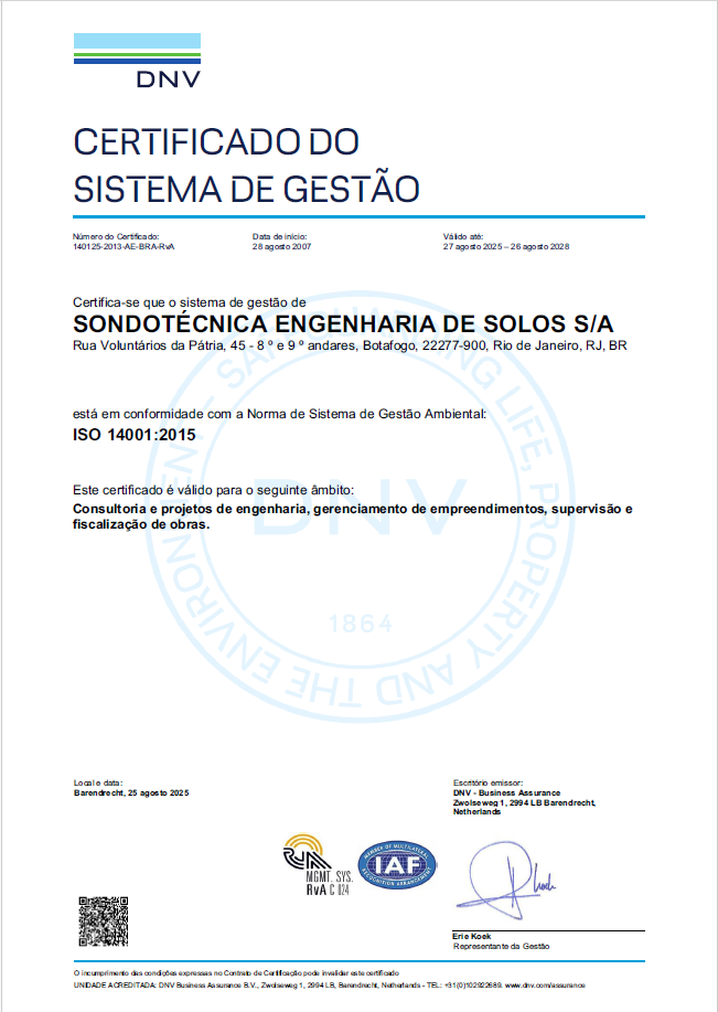 Nova Certificação ISO 14001